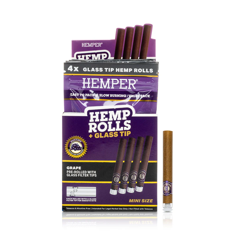 Pre-Rolled De Cañamo Mini Size Con Punta De Vidrio Paquete de 4