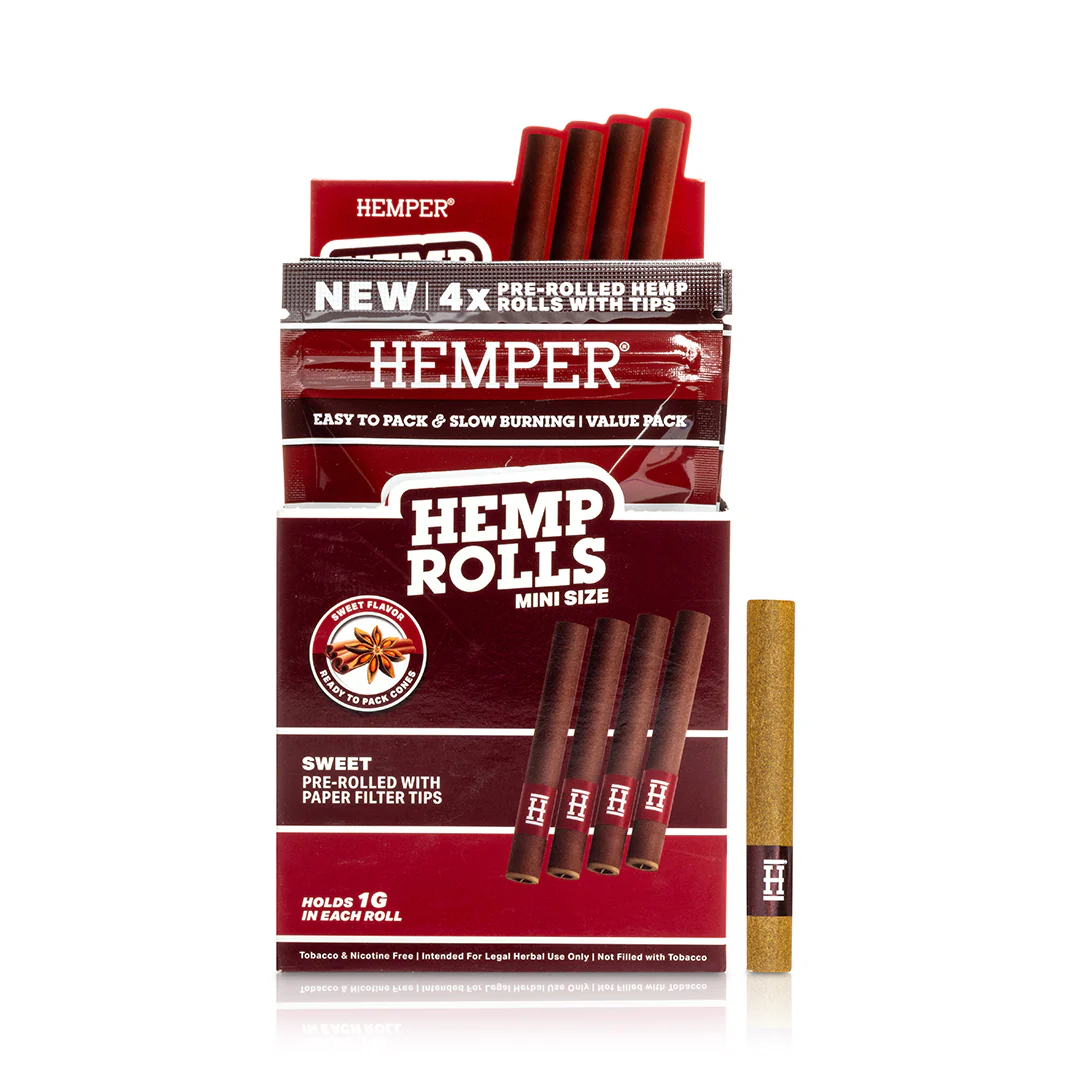 Pre-Rolled De Cañamo Mini Size Con Punta De Vidrio Paquete de 4